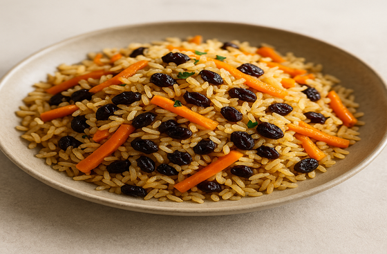 Плов з родзинками та морквою